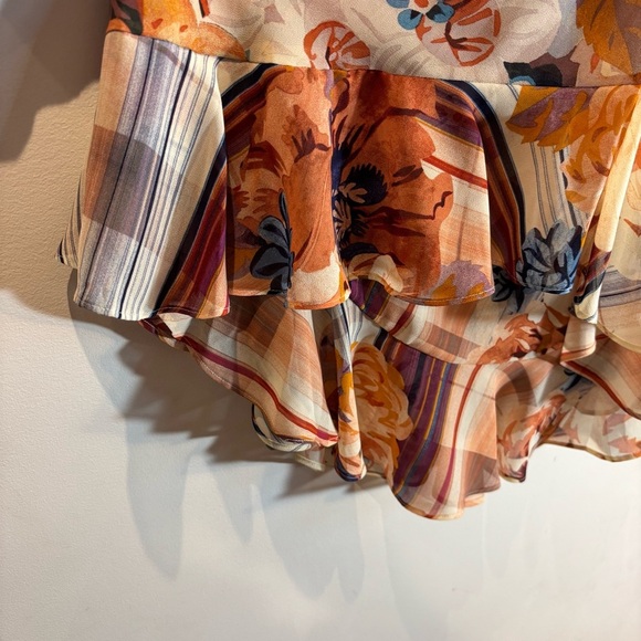 AKEMI + KIN Sz S Floral Smocked Covertible to Skirt Midi Dress Asymmetrical - Picture 4 of 8